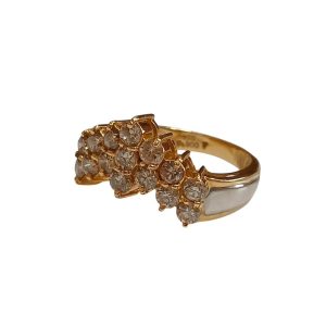 K18(18金)/Pt900(プラチナ900)  メレ0.15ct リング