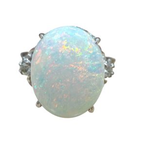K14WG 18金 オパール リング