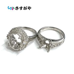 Pt900 プラチナ リング 石取れ 破損 アクセサリー