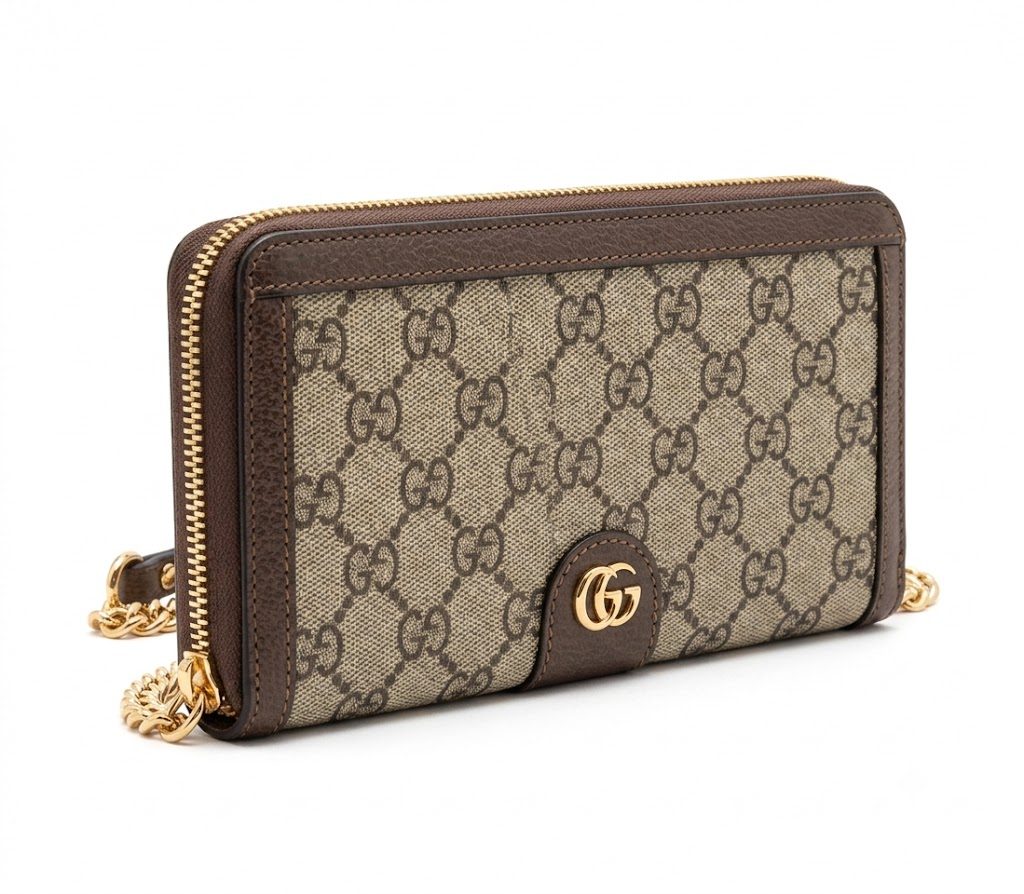 GUCCI/グッチ GGキャンバス ラウンドファスナー長財布