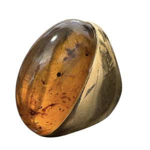 K18 18金 琥珀付き リング