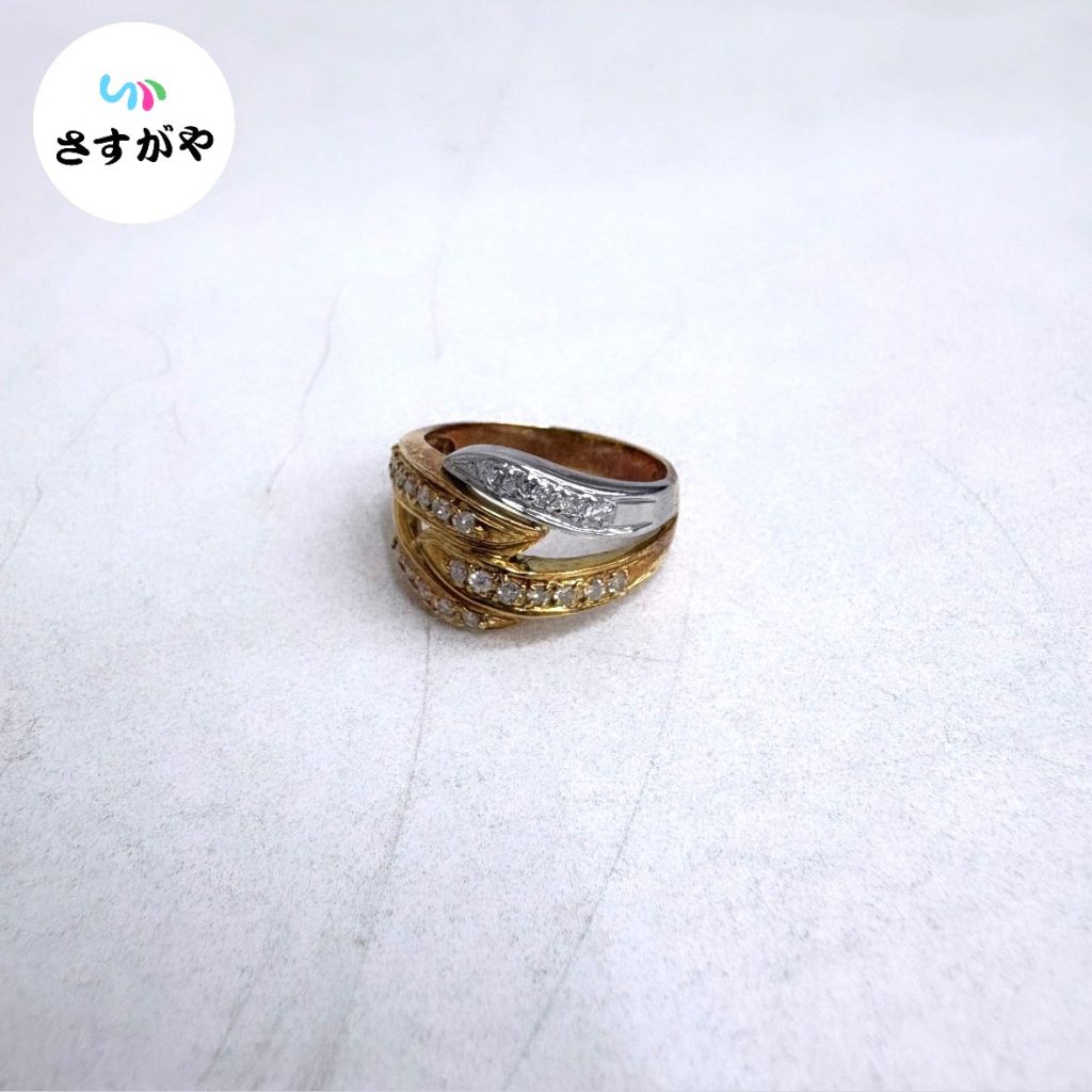 K18 Pt900 コンビ リング