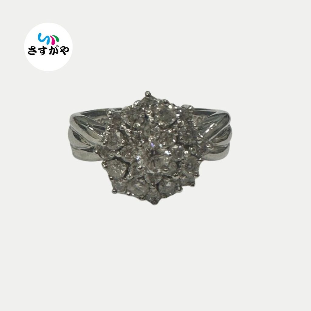 Pt900 ダイヤモンド付き リング
