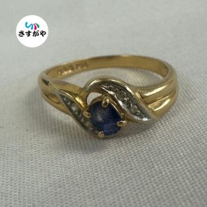 K18＆Pt900 サファイア＆ダイヤモンドリング