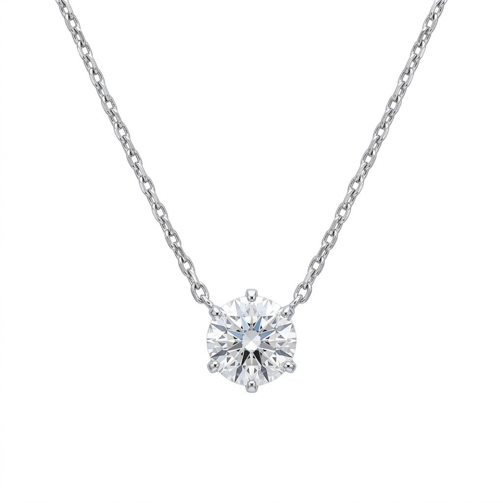 Pt850/プラチナ850 一粒ダイヤモンドネックレス