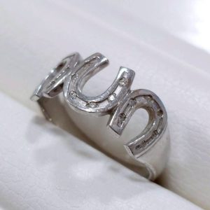 Pt900 プラチナ メレダイヤ付き リング 指輪 アクセサリー