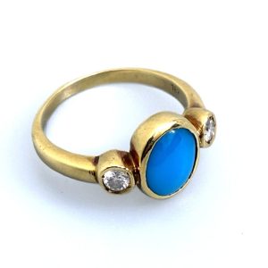 18K　ターコイズGOLDリング