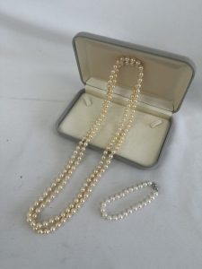 パール ロングネックレス ＆ ブレスレット セット