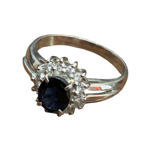 Pt850リング / サファイア 0.73ct / ダイヤモンド 0.19ct / プラチナ / ジュエリー / 指輪