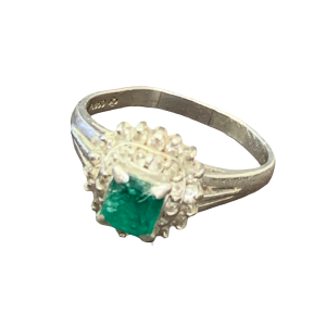 Pt850リング/エメラルド0.81ct/ダイヤモンド0.43ct/プラチナリング/宝石/貴金属/ジュエリー