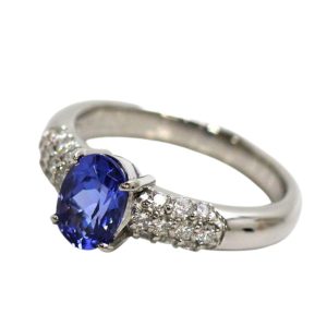 Pt950(プラチナ) タンザナイト1.2ct メレ0.32ct リング