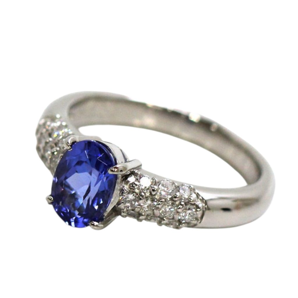 Pt950(プラチナ) タンザナイト1.2ct メレ0.32ct リング