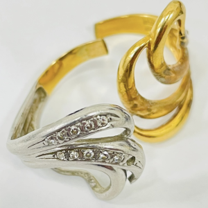 K18 K18WG メレダイヤモンド ゴールドコンビリング アクセサリー