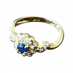 18金(K18)　リング・指輪　サファイア　ダイヤモンド　貴金属　アクセサリー