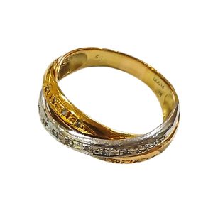 【K18Pt900コンビリング】18金・プラチナ900・メレダイヤ・貴金属・アクセサリー