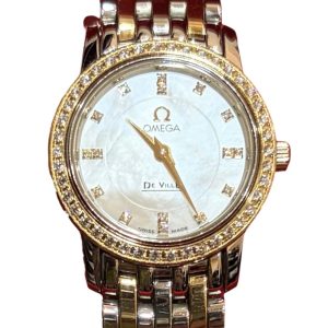 オメガ(OMEGA) デ・ヴィル プレステージ ベゼルダイヤ ホワイトシェル クォーツ レディース 腕時計 4375.75