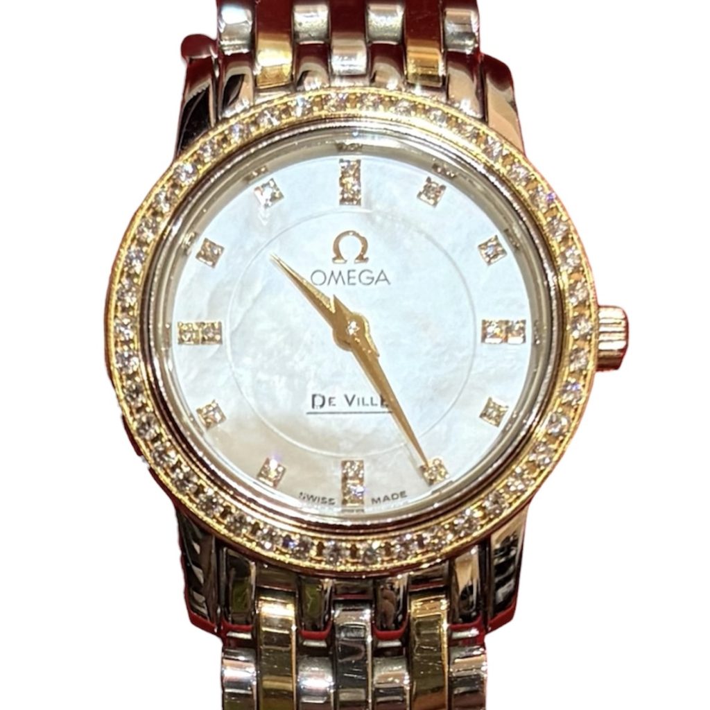 オメガ(OMEGA) デ・ヴィル プレステージ ベゼルダイヤ ホワイトシェル クォーツ レディース 腕時計 4375.75