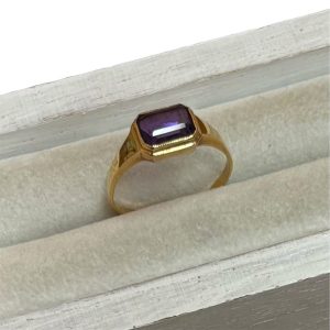 K18  18金  750 石付き アメジスト アクセサリー リング 貴金属