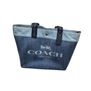 COACH コーチ ホース アンド キャリッジ プリント デニム キャンバス トートバッグ