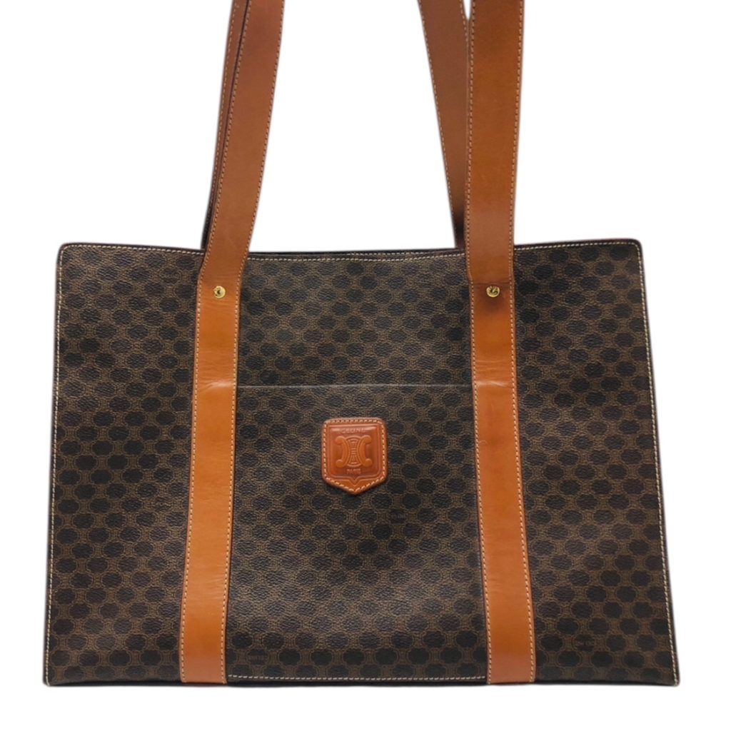 CELINE(セリーヌ)　マカダム柄　ショルダートートバッグ
