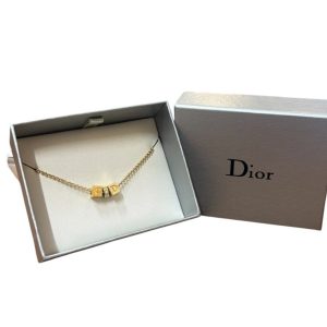 DIOR ディオール キューブ コスチュームジュエリー メッキ ネックレス