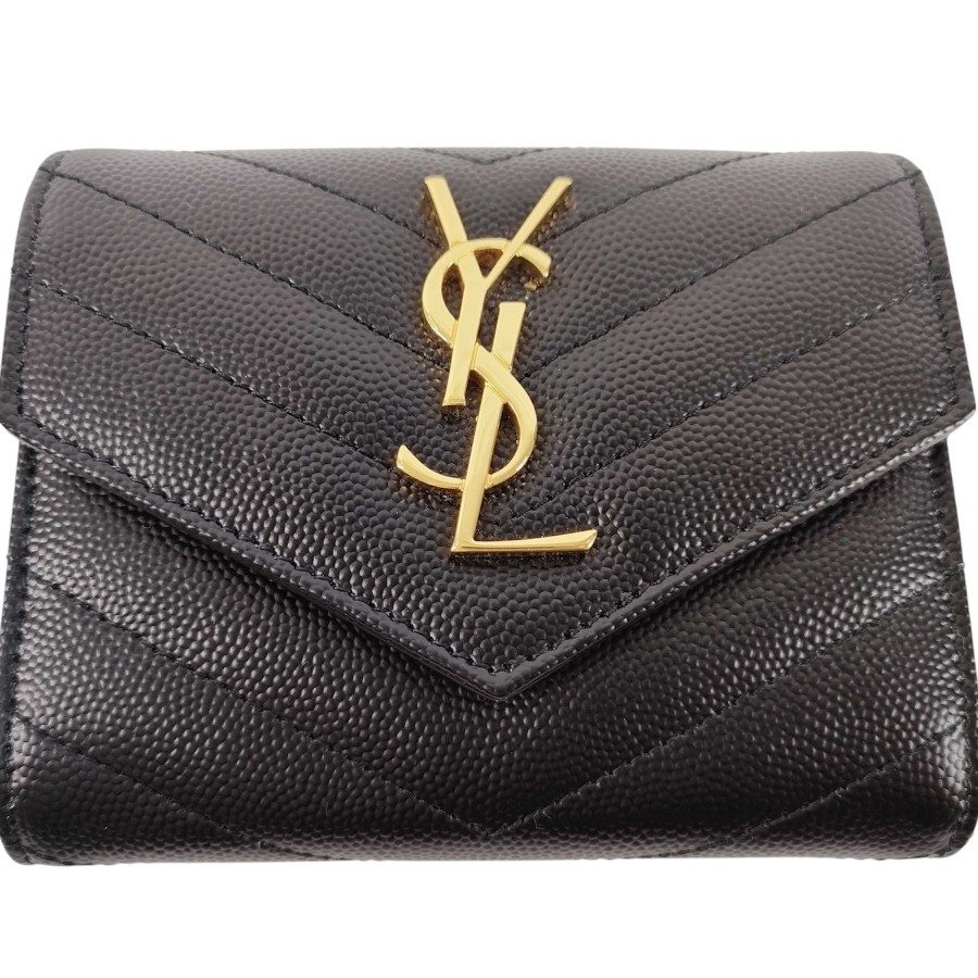 SAINT LAURENT サンローラン 三つ折り財布 カサンドラロゴ