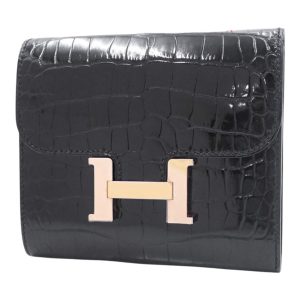 Hermès エルメス コンスタンスクロコダイル コンパクトウォレット