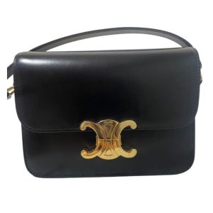 【CELINE セリーヌ】クラシック・トリオンフ・ショルダーバック・ブラック・メンズ・レディース・ブランド品