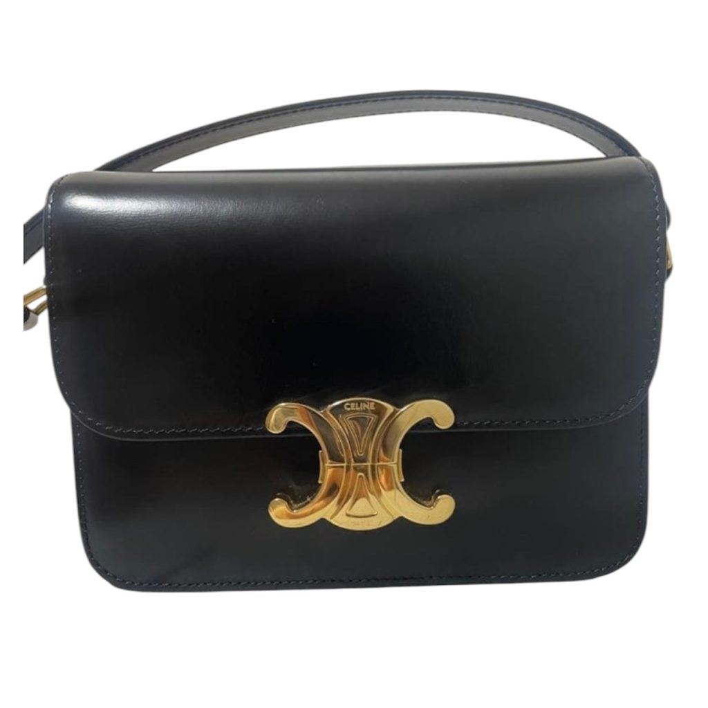 【CELINE セリーヌ】クラシック・トリオンフ・ショルダーバック・ブラック・メンズ・レディース・ブランド品