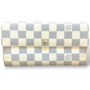 【ダミエ・アズール ポルトフォイユ・サラ】Louis Vuitton(N61735)(イニシャルあり)【Dランク】