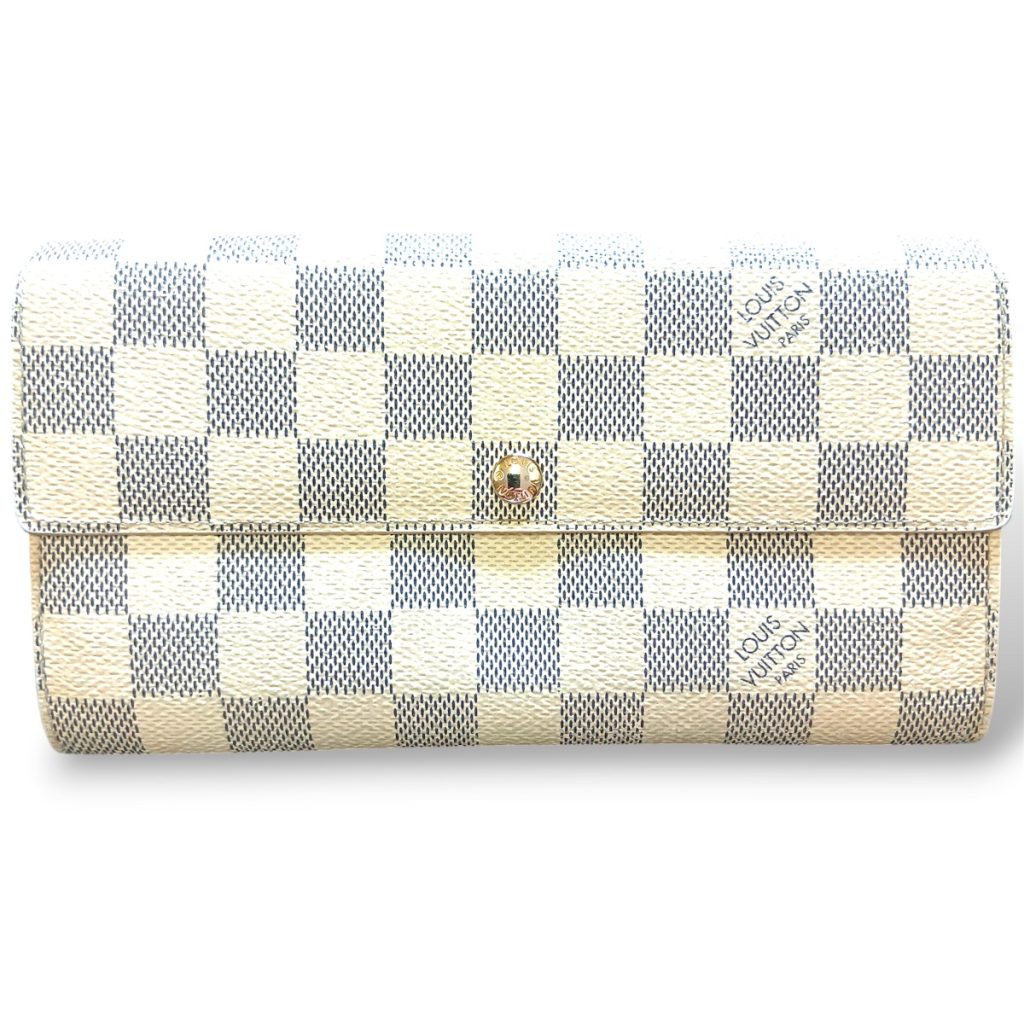 【ダミエ・アズール ポルトフォイユ・サラ】Louis Vuitton(N61735)(イニシャルあり)【Dランク】