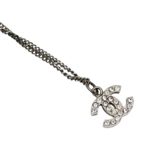 CHANEL（シャネル）　シルバー　ココマーク　ラインストーン　ネックレス