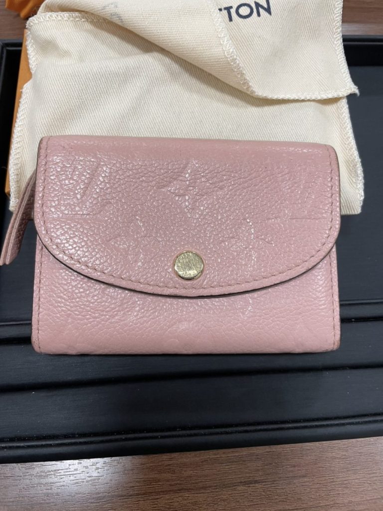 ルイヴィトン モノグラム アンプラント ポルトフォイユ ゾエ ピンク 三つ折り財布