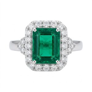 Pt900 エメラルド 1.85ct ダイヤ 0.72ct リング