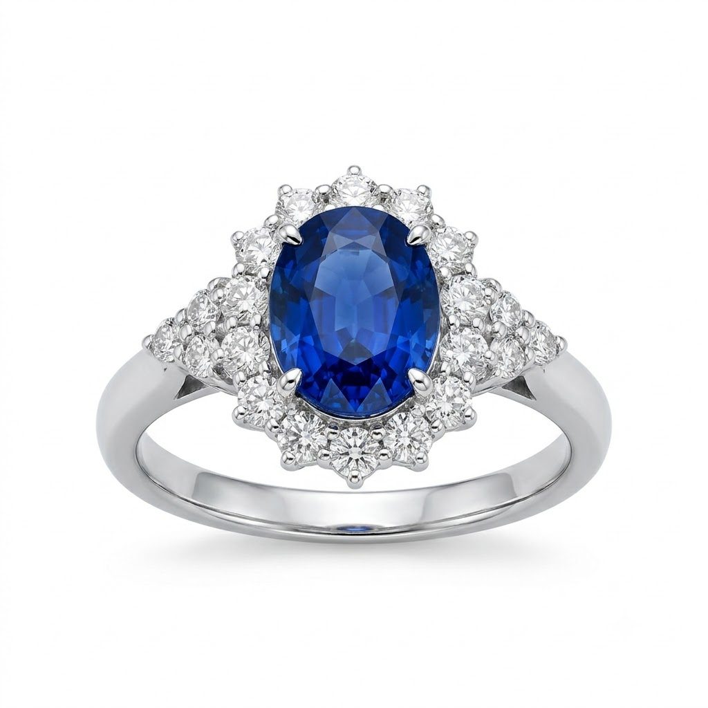 Pt900 サファイア 2.15ct ダイヤ 0.85ct リング