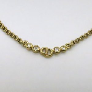【三沢市】　クリスチャンディオール　CDロゴラインストーンネックレス　をお買取り致しました！