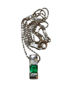 K18WG（18金ホワイトゴールド） エメラルド0.27ct ネックレス