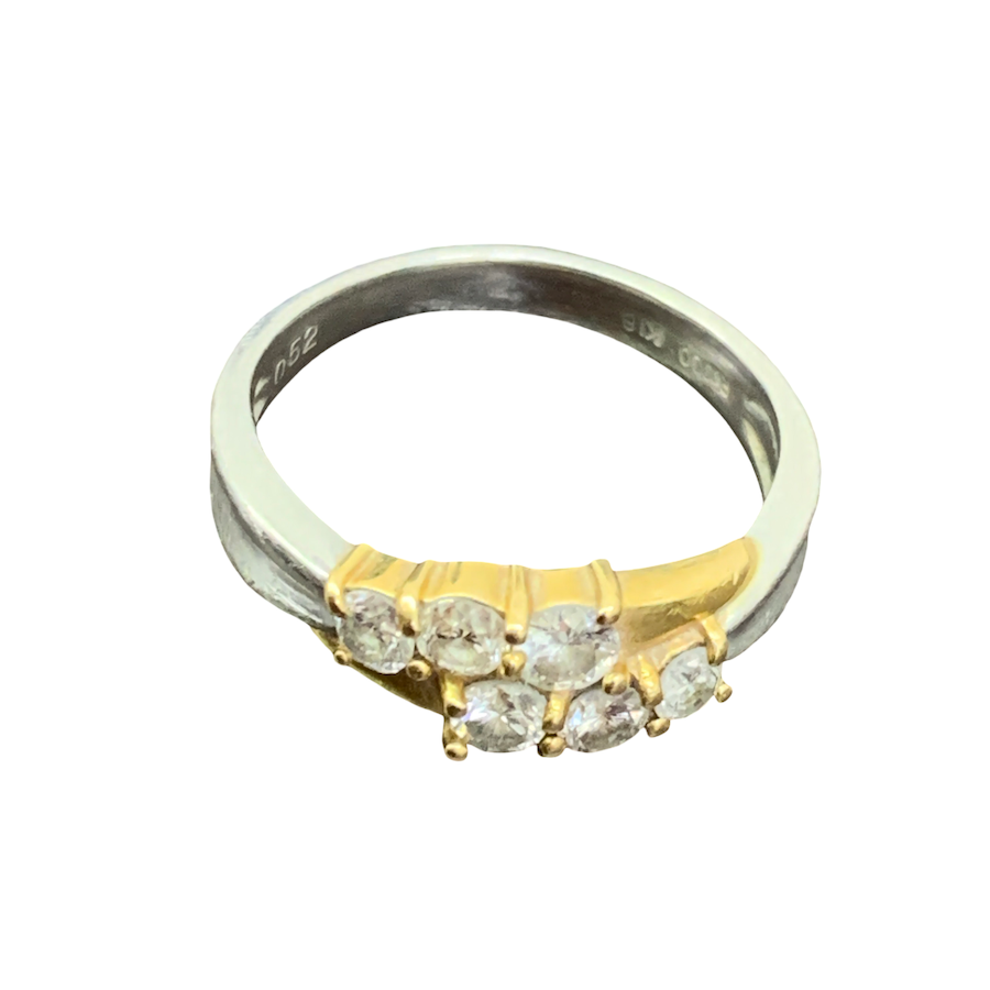 Pt900/K18リング/D0.52ct/プラチナ/18金/ダイヤモンド/コンビリング/指輪/貴金属買取