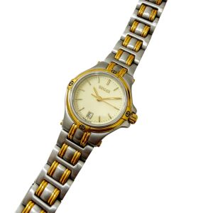 GUCCI / グッチ / 9040L / レディース腕時計 / クォーツ / 動作品 / 3針 / デイト / ラウンド / コンビカラー / アイボリー文字盤 / SS
