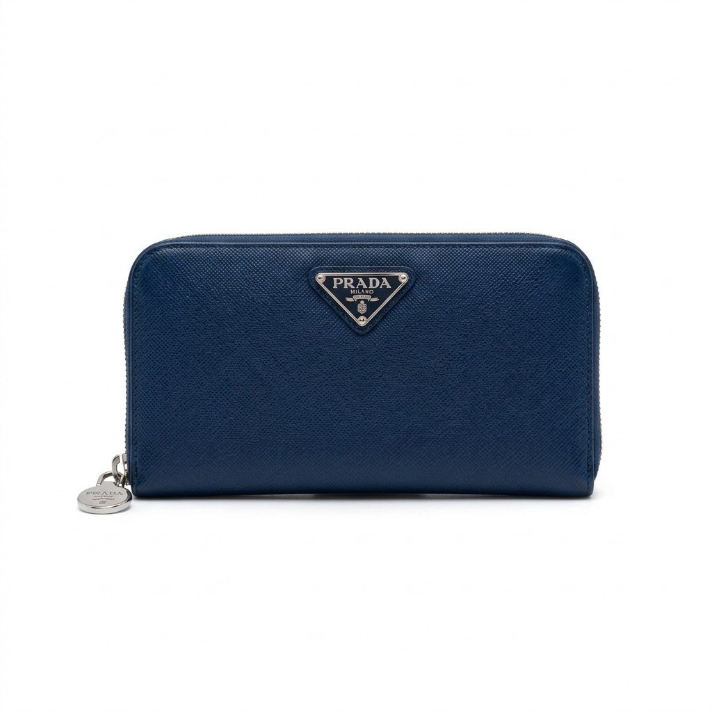 PRADA/プラダ サフィアーノレザー ラウンドファスナー長財布