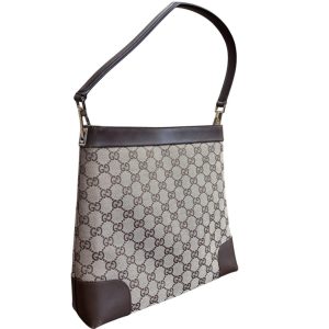 GUCCI グッチ  GGキャンパス レザー ワンショルダーバッグ