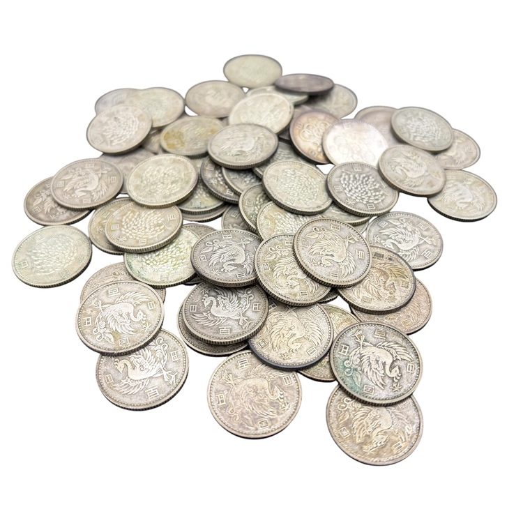 古銭100円銀貨 鳳凰 稲穂 東京五輪記念