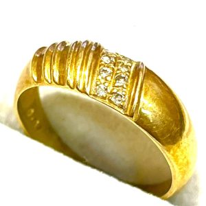 K18 18金 メレダイヤモンド付き リング 指輪 アクセサリー