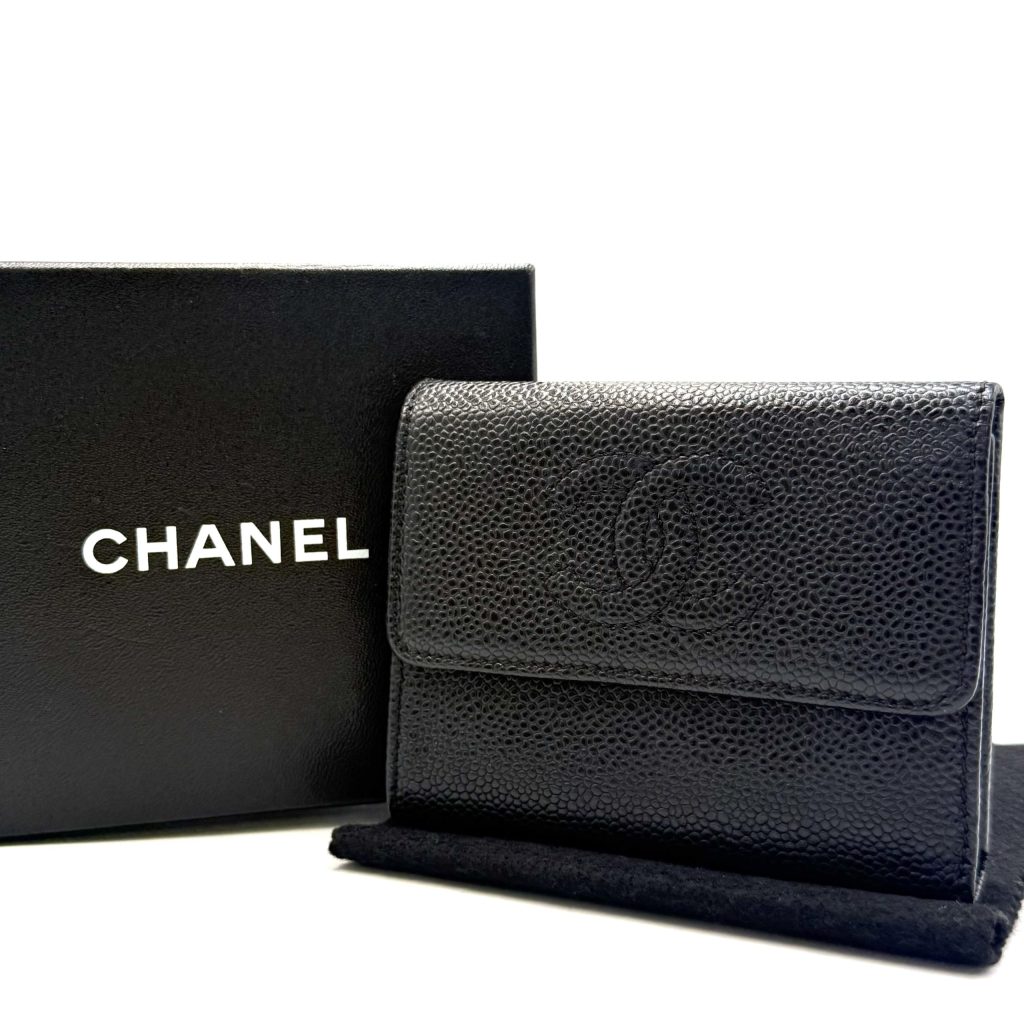 CHANEL シャネル キャビアスキン ココマーク 三つ折り財布｜高崎市昭和町
