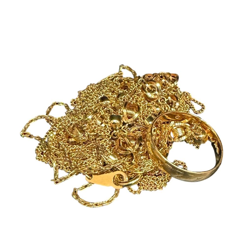 K18 まとめ 石なし ネックレス リング 18金 アクセサリー