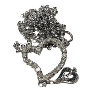 Pt850（プラチナ850）メレダイヤモンド付き ハートモチーフネックレス　ジュエリー　アクセサリー