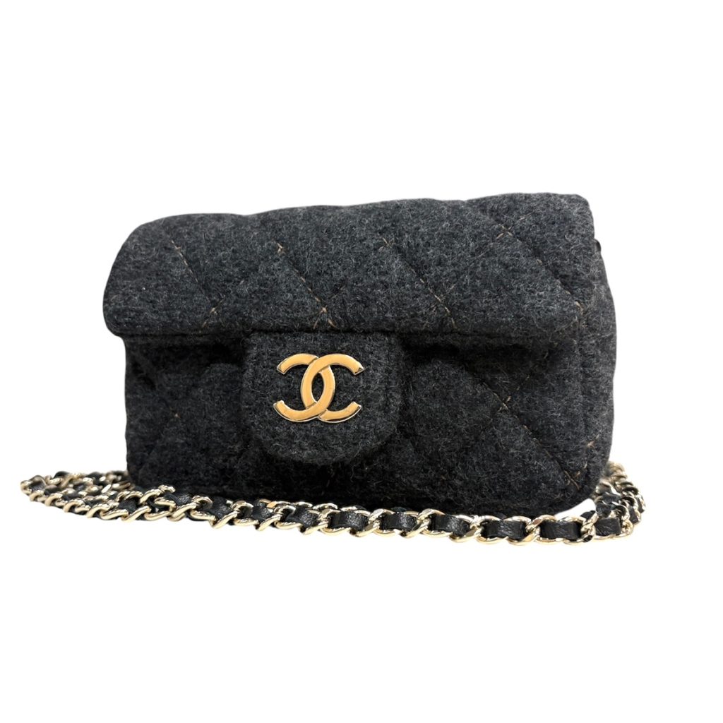 【CHANEL (シャネル)】ウール・ミニマトラッセ / チェーンショルダーバッグ / A69900