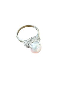 Pt900 パール メレダイヤ リング アクセサリー
