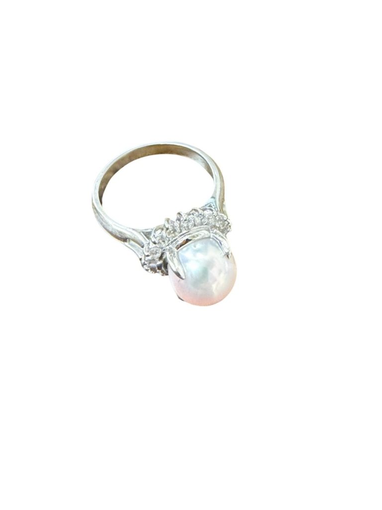 Pt900 パール メレダイヤ リング アクセサリー