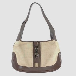 GUCCI グッチ ジャッキー キャンバス レザー バッグ　001.3735